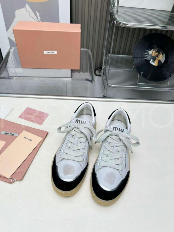 Miu Miu Bleached leather sneakers кроссовки PR864416 2