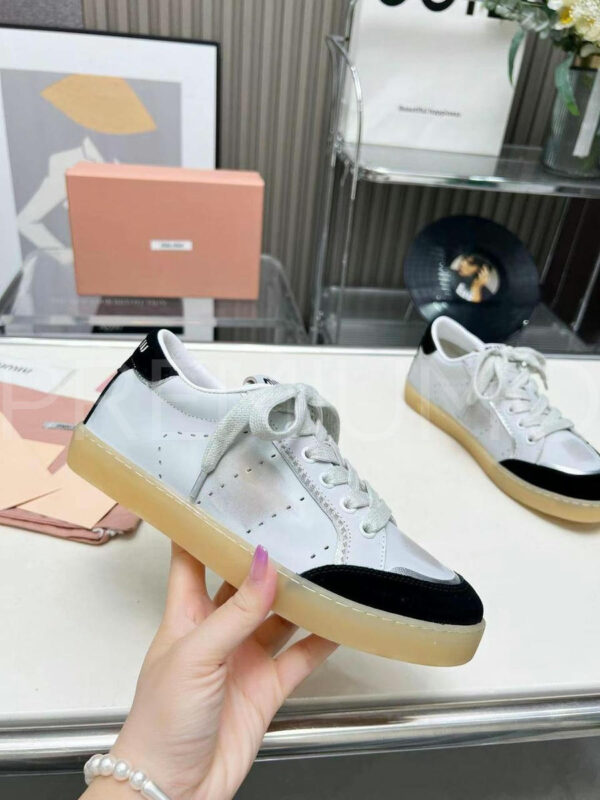 Miu Miu Bleached leather sneakers кроссовки PR864416
