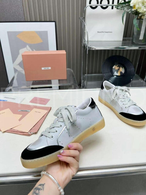 Miu Miu Bleached leather sneakers кроссовки PR864416 3