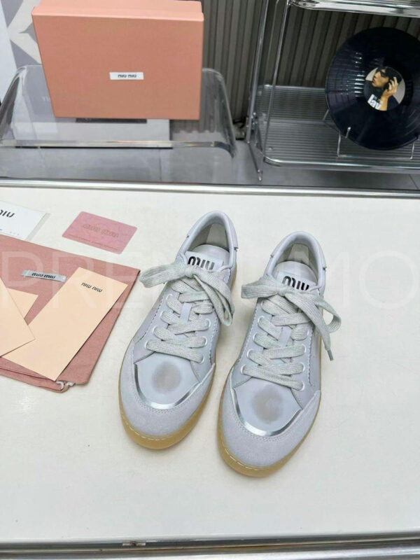 Miu Miu Bleached leather sneakers кроссовки PR292092 2
