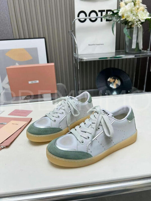 Miu Miu Bleached leather sneakers кроссовки PR152109