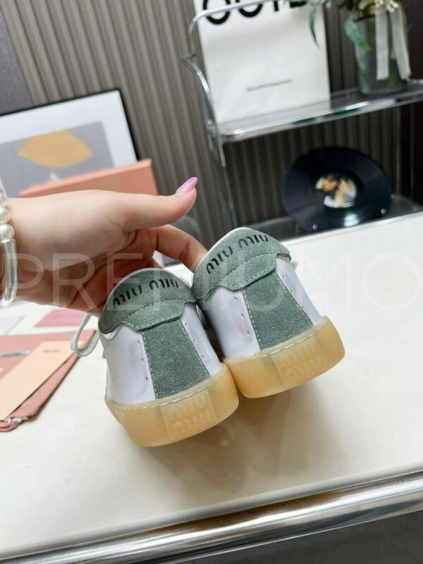 Miu Miu Bleached leather sneakers кроссовки PR152109 4