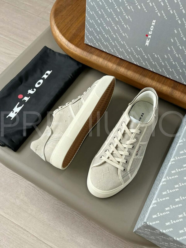 Kiton бежевые кеды PR993530 3