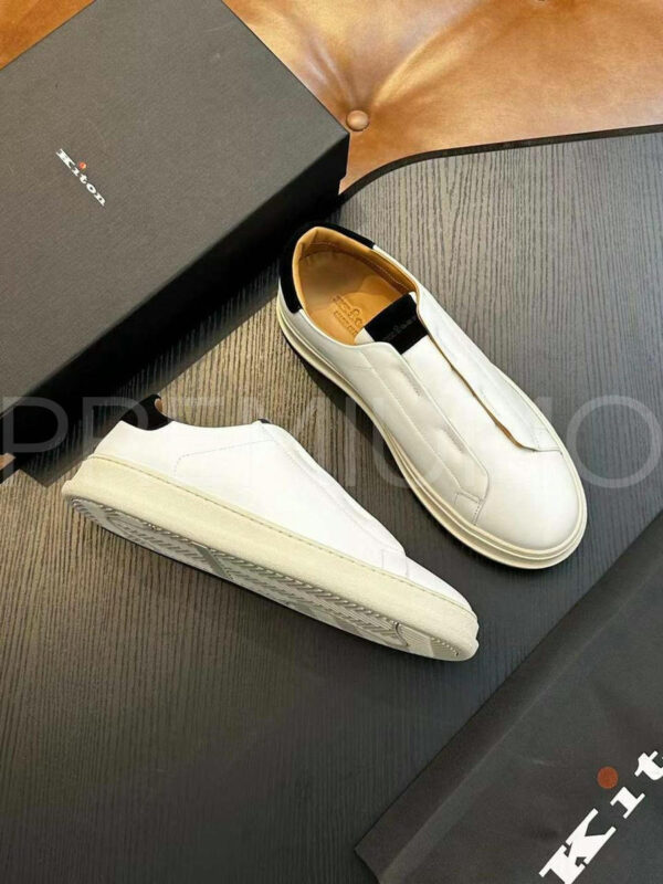Kiton кеды кожаные белый PR155156 2