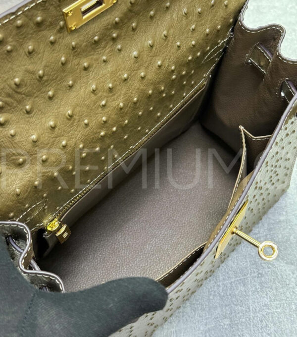 Hermes Kelly ostrich 28 сумка PR322657 6