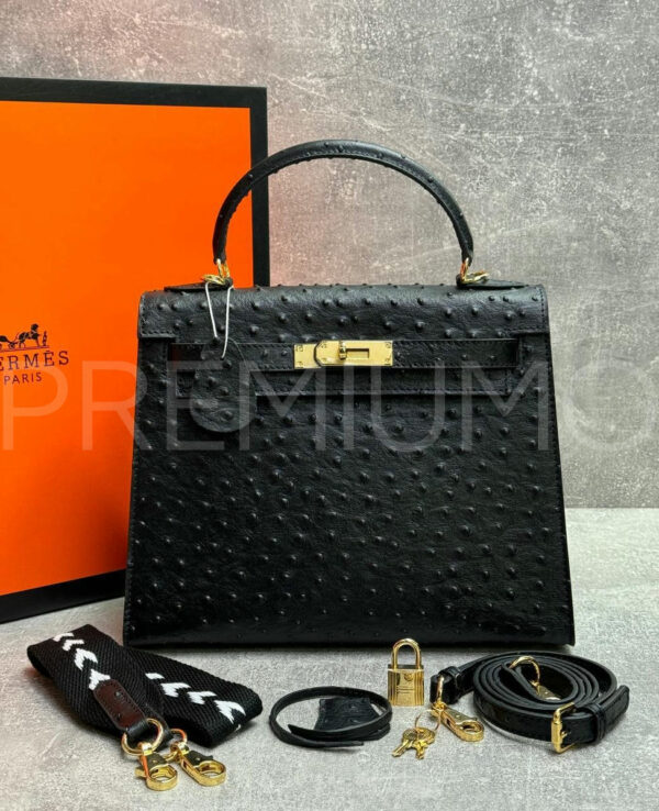 Hermes Kelly ostrich 28 сумка PR946169 2