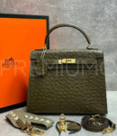 Hermes Kelly ostrich 28 сумка PR322657 10