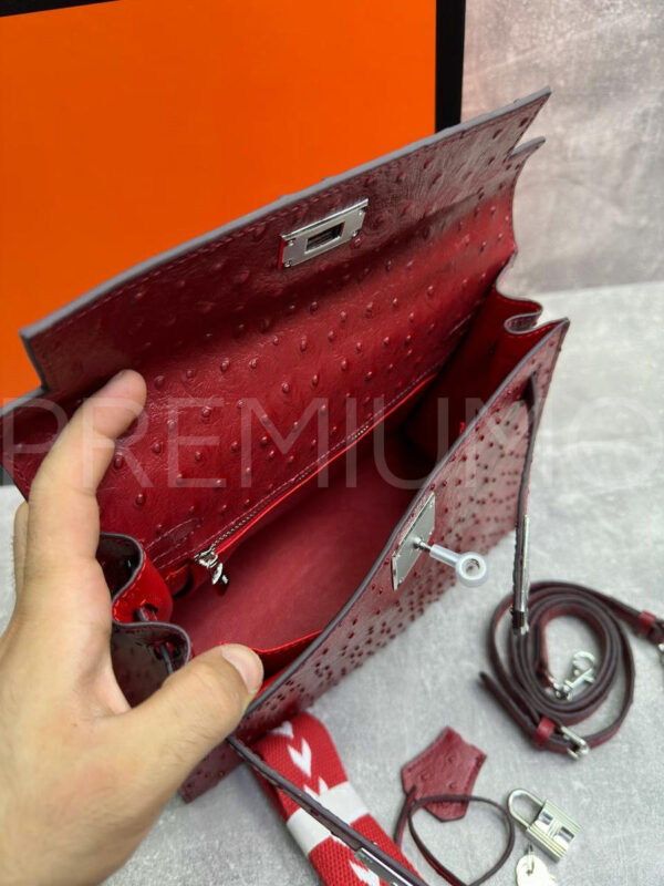 Hermes Kelly ostrich 28 сумка PR523587 11