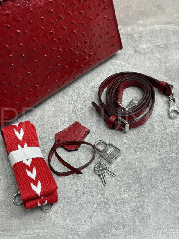 Hermes Kelly ostrich 28 сумка PR523587 5