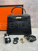 Hermes Kelly ostrich 28 сумка PR946169 9