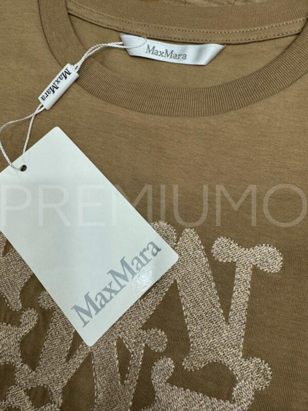Max Mara футболка коричневая с лого PR537935 3