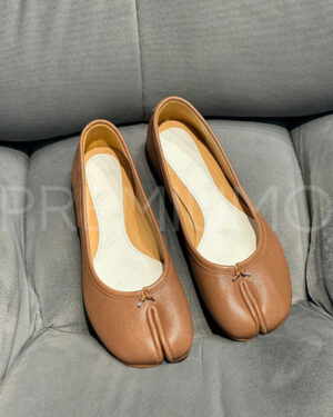 Maison Margiela балетки коричневые кожаные PR930070