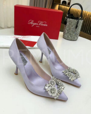 Roger Vivier RV Bouquet Strass Buckle Pumps in Satin туфли PR126958