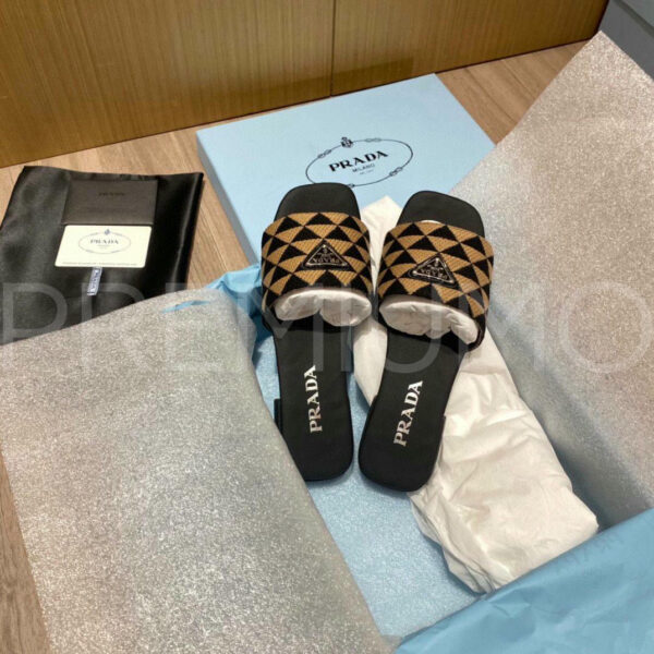Prada Embroidered Fabric шлепанцы PR910807 5