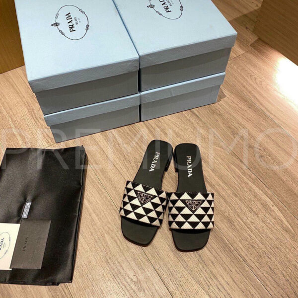 Prada Embroidered Fabric шлепанцы PR571204 2