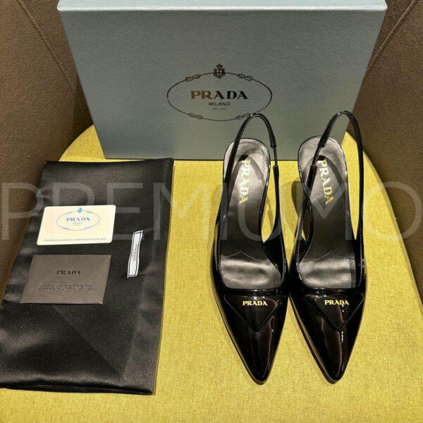 Prada Patent leather slingback pumps туфли PR180755 11