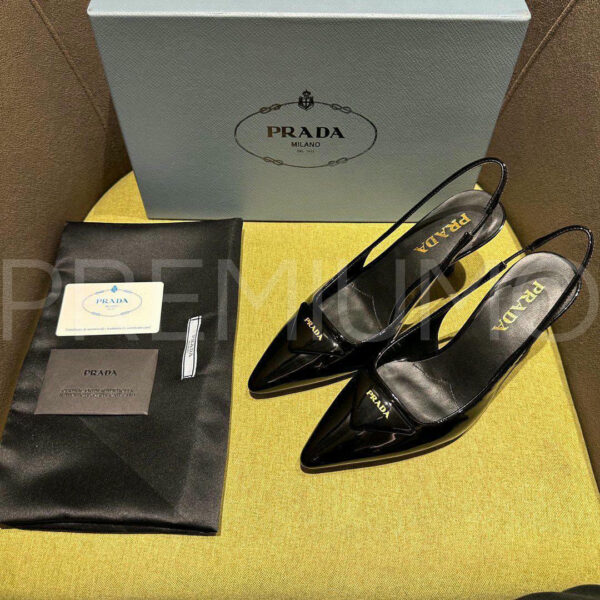 Prada Patent leather slingback pumps туфли PR180755 12
