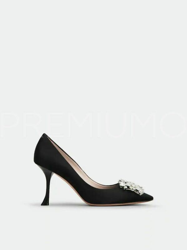 Roger Vivier RV Bouquet Strass Buckle Pumps in Satin туфли PR693881 15