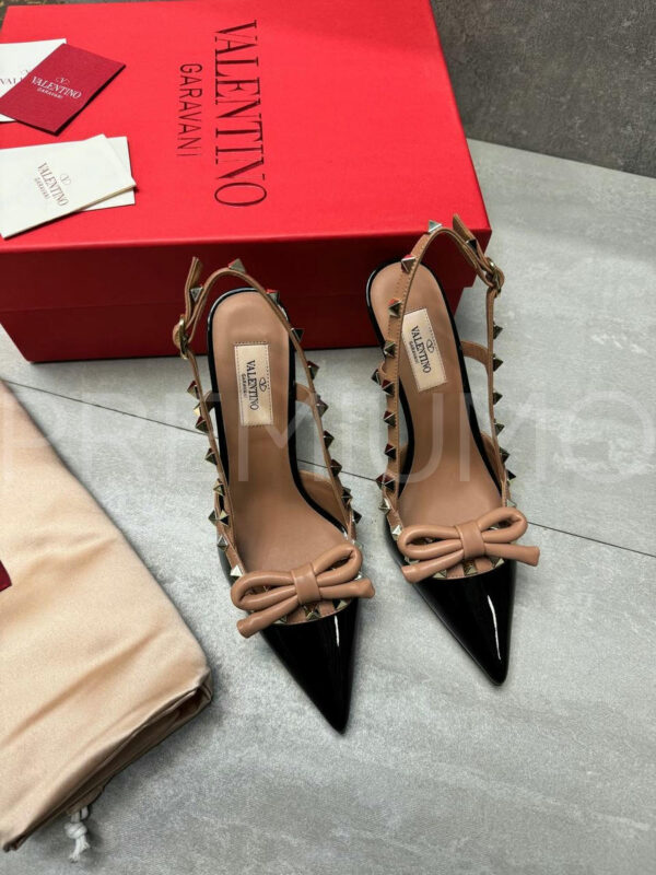 Valentino Rockstud Bow Slingback Pump In Patent Leather with Matching Studs туфли PR310685 2