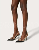 Valentino Rockstud Bow Slingback Pump In Patent Leather with Matching Studs туфли PR310685 17