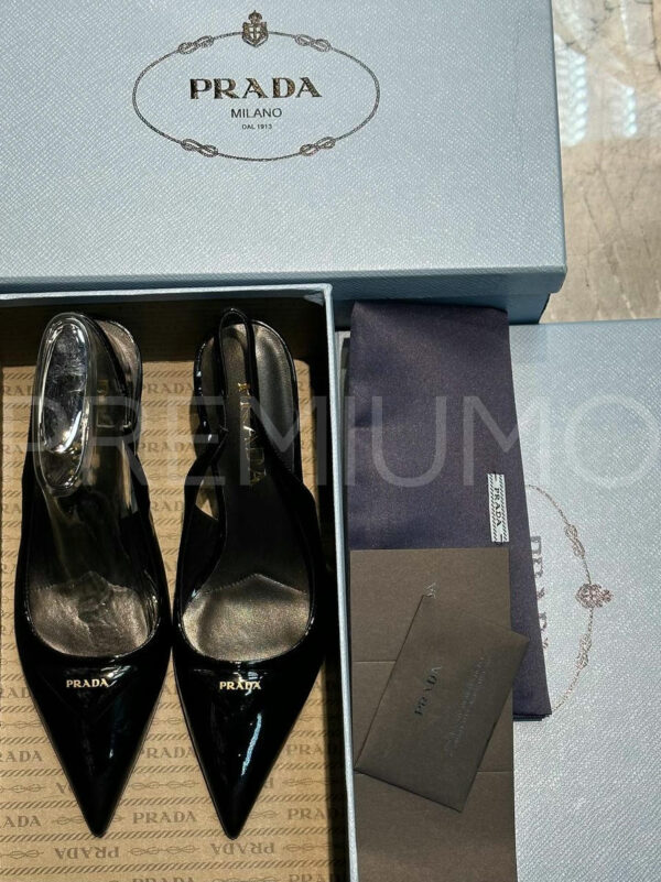 Prada Patent leather slingback pumps туфли PR180755 5