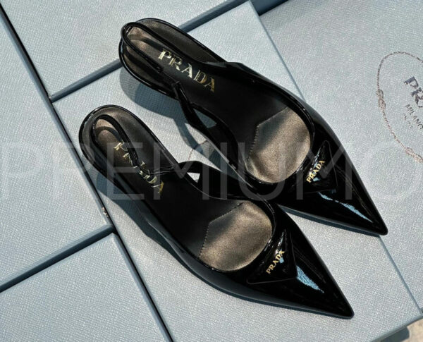 Prada Patent leather slingback pumps туфли PR180755 8