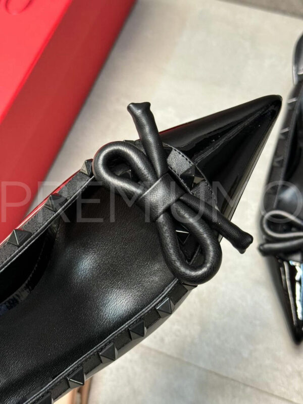 Valentino Rockstud Bow Slingback Pump In Patent Leather with Matching Studs туфли PR730979 8