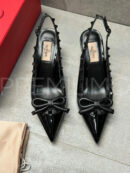 Valentino Rockstud Bow Slingback Pump In Patent Leather with Matching Studs туфли PR730979 12