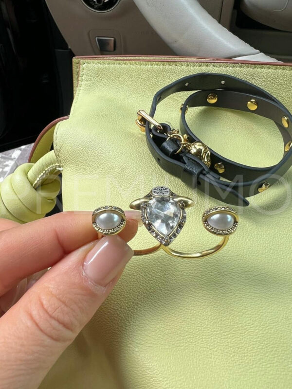 Alexander McQueen кольцо на два пальца PR608577