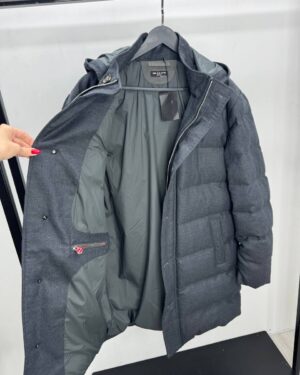 Синий пуховик Kiton из кашемира PR7766 Синий пуховик Kiton из кашемира PR7766