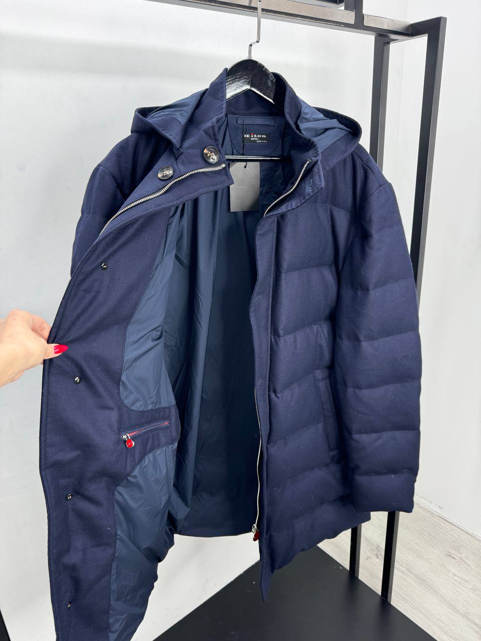 Синий пуховик Kiton из кашемира PR7766 6 Синий пуховик Kiton из кашемира PR7766 6