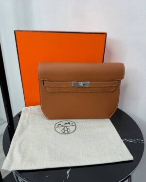 Клатч барсетка Hermes коричневый PR7753 Клатч барсетка Hermes коричневый PR7753