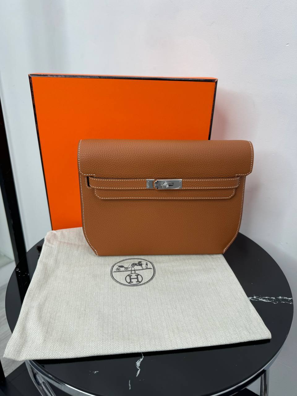 Клатч барсетка Hermes коричневый PR7753 Клатч барсетка Hermes коричневый PR7753