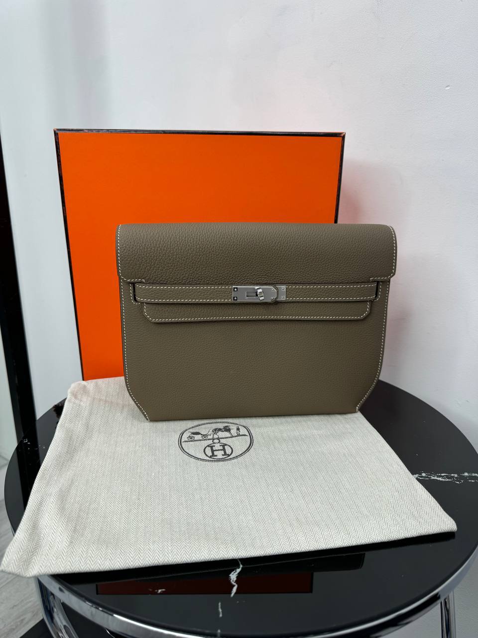 Клатч барсетка Hermes коричневый PR7753 8 Клатч барсетка Hermes коричневый PR7753 8